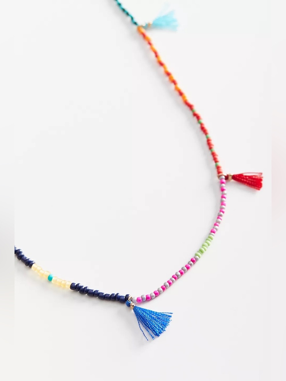 New Urban Outfitters Rainbow Seed Bead Necklace - Picture 3 of 7